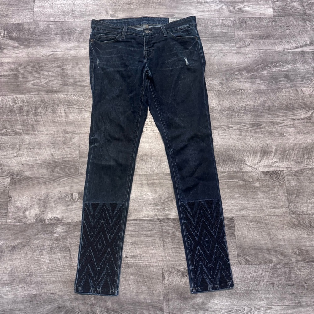 Free People Artisan de Luxe Dreamer Embroidered Skinny Jean Womens Sz. 25